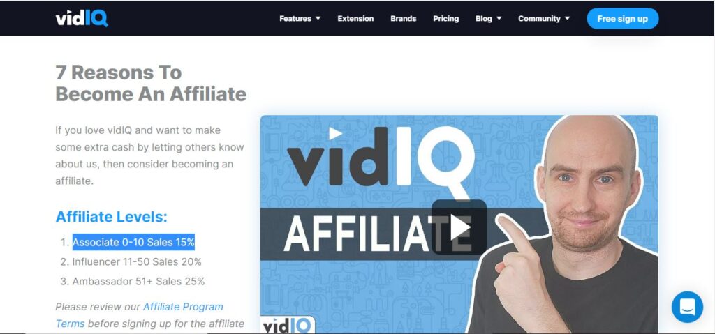 Vidiq Affiliate level to earn money from