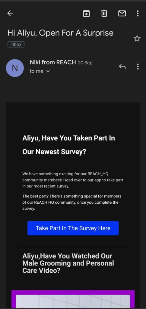 reach app survey 