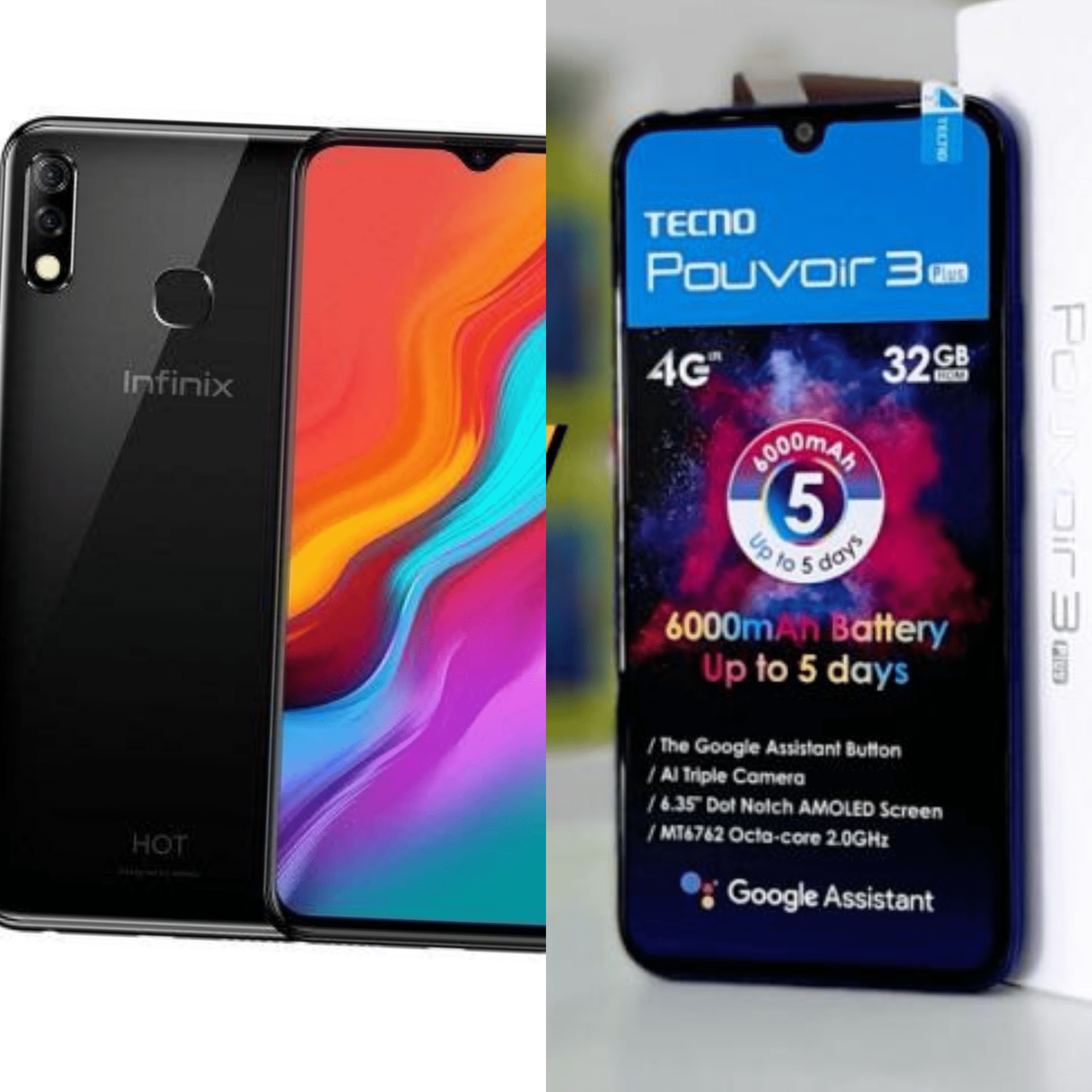 Infinix hot 8 Vs Tecno Pouvior 3plus