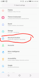 security settings