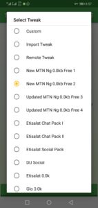 Mtn 0.0k Unlimited free browsing on tweakware