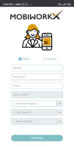 Mobiworkx surveys register page