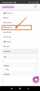How to add article on lodpress 