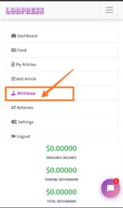 Lodpress withdrawal process
