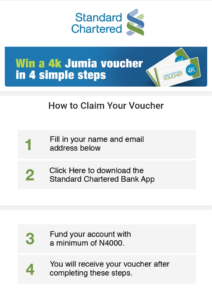 Standard chartered 4k jumia voucher