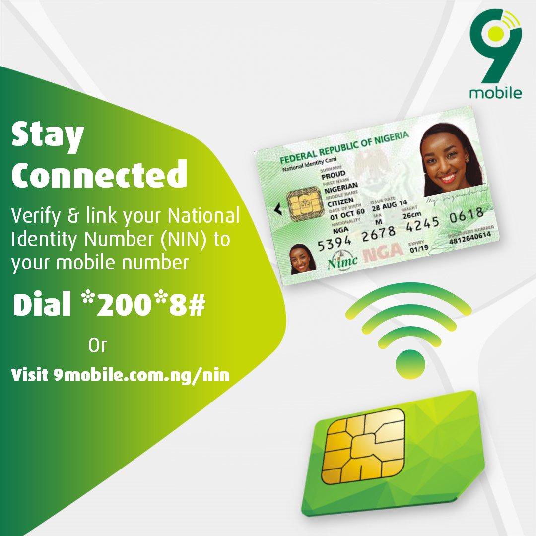How to link 9mobile sim with nin