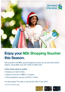 How To Get Standard Chartered 5k Jumia Voucher