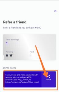 Vestpay Referral Code