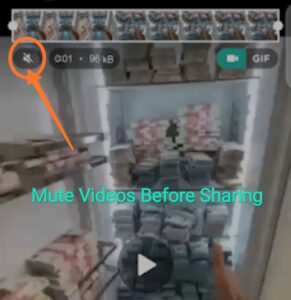 Mute videos before sharing on WhatsApp 