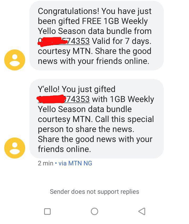 mtn yellow santa free data and airtime