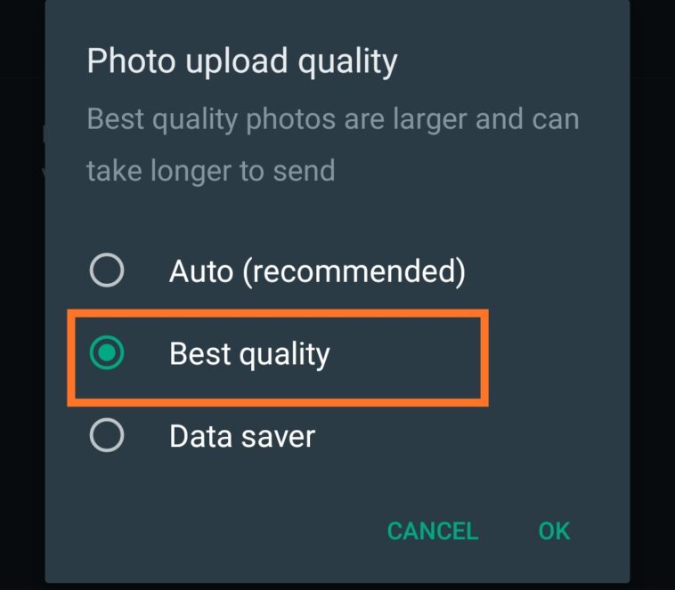 how to upload high quality photos on whatsapp status