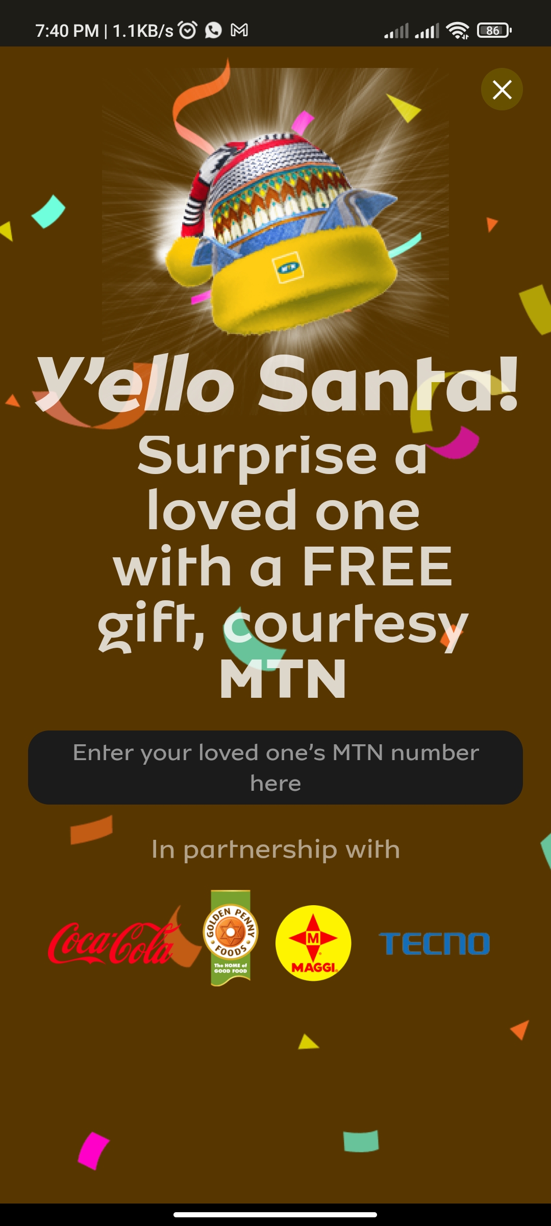 mtn yellow santa free 1gb data