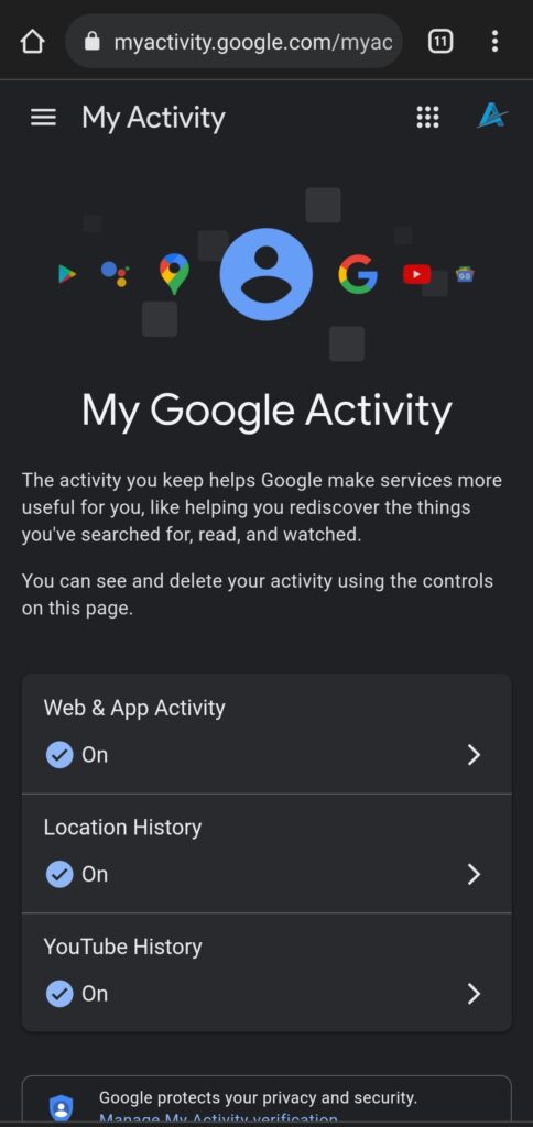 my google account activity