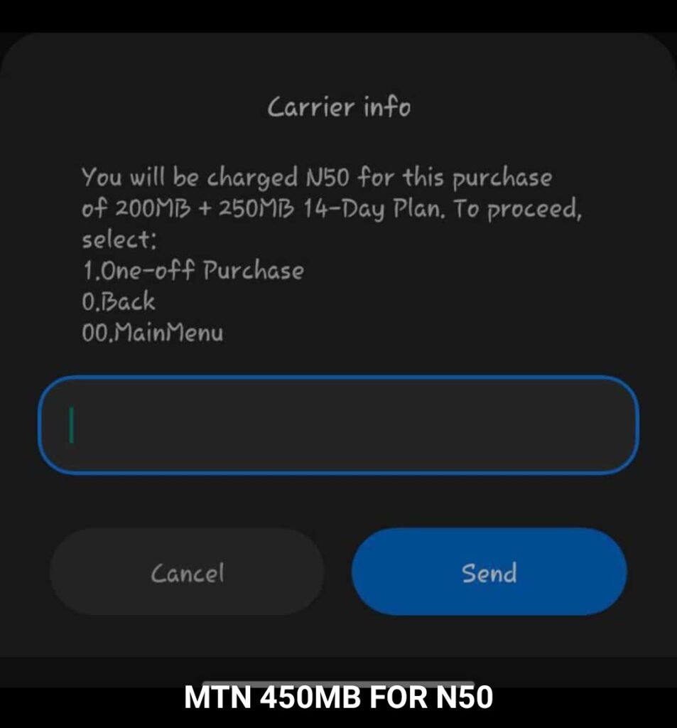 Mtn 450MB For 50 Naira