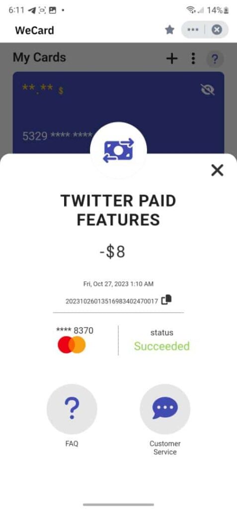 best dollar card for Twitter (X) blue badge