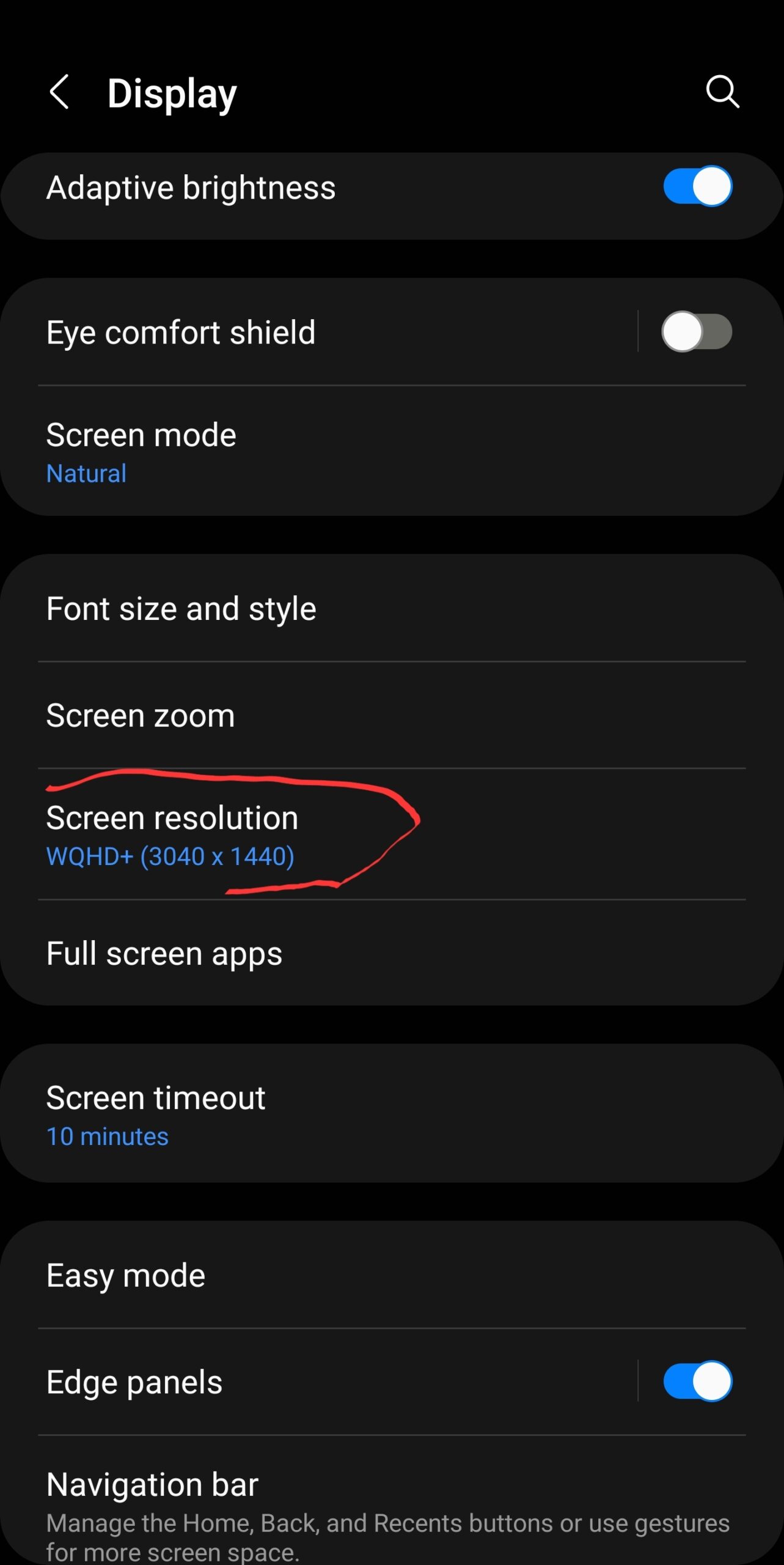Samsung Best Screen Resolution