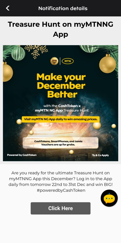 Cashtoken x myMTN Christmas Treasure Hunt