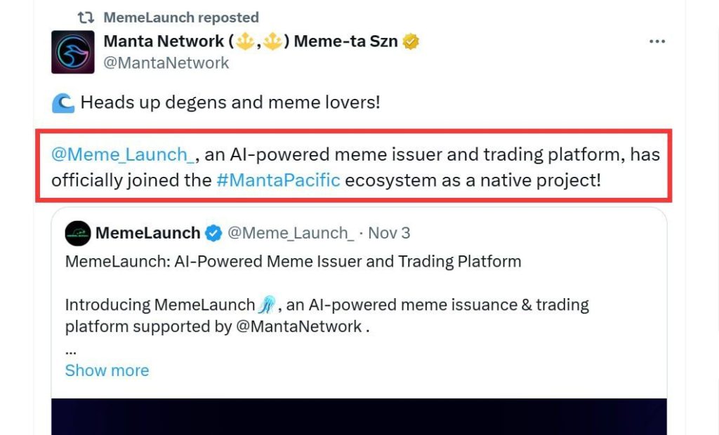 Manta Network Official Statement On Memelaunch Airdrop