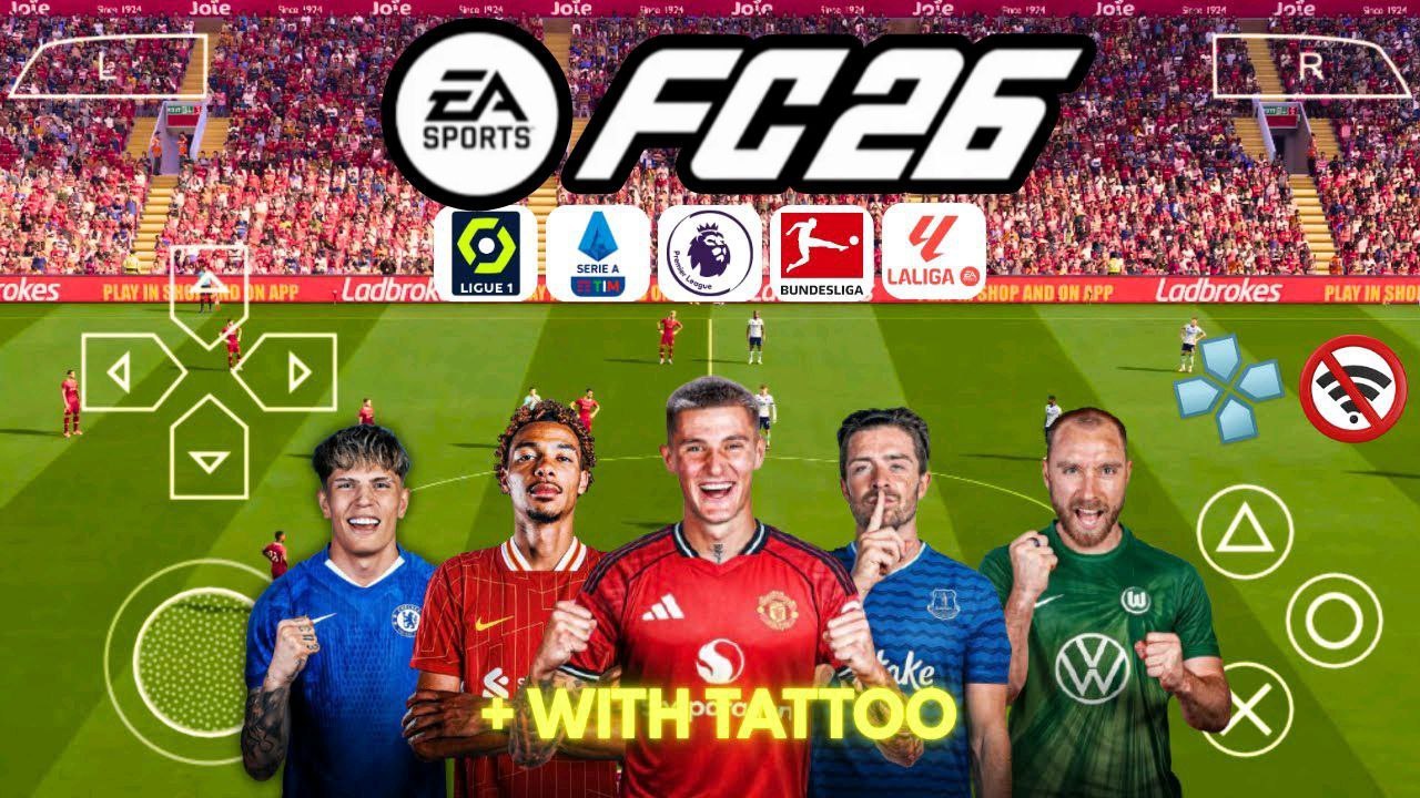 FIFA 2026 PPSSPP Original PS5 Camera Download, EA Sports FC