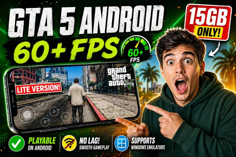 GTA 5 LITE (15GB) Winlator On Android Download