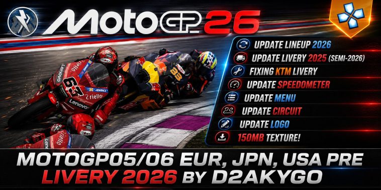 MotoGP 2026 PSP EUR JPN USA Pre Livery PPSSPP Download